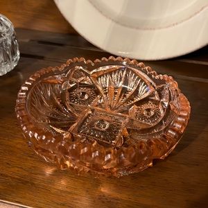 4 set Vintage Pink Cut Glass Bowls